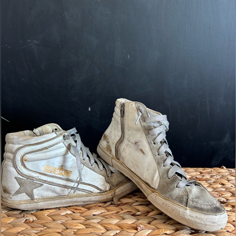 Real Golden Goose Slide Sneaker BX16 White Leather